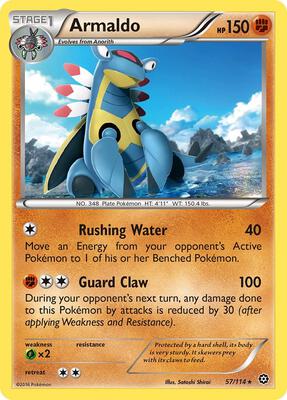 Armaldo card from XY - Steam Siege