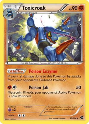 Toxicroak card from XY - Steam Siege