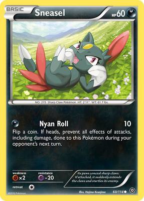 Sneasel card from XY - Steam Siege