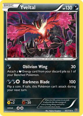 Yveltal card from XY - Steam Siege
