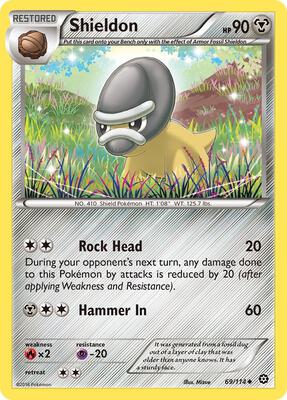 Shieldon card from XY - Steam Siege