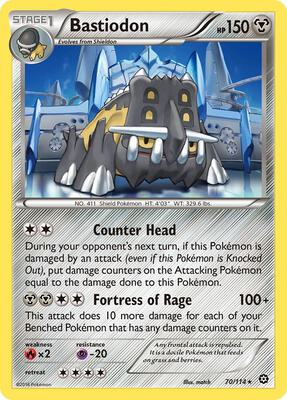 Bastiodon card from XY - Steam Siege