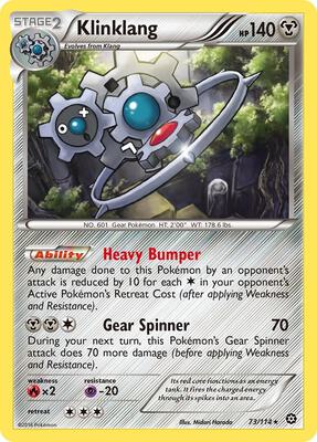 Klinklang card from XY - Steam Siege