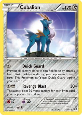 Cobalion card from XY - Steam Siege