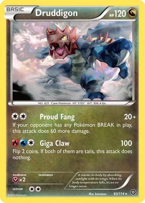 Druddigon card from XY - Steam Siege