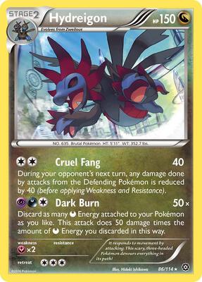 Hydreigon card from XY - Steam Siege
