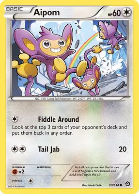 Aipom card from XY - Steam Siege