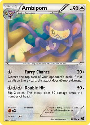 Ambipom card from XY - Steam Siege