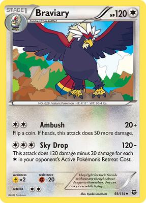 Braviary card from XY - Steam Siege