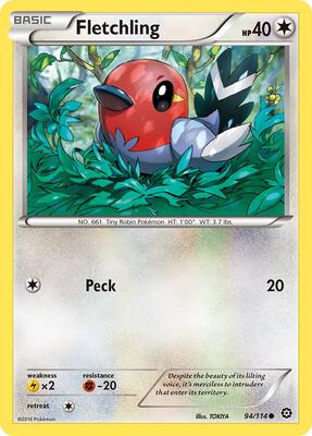 Fletchling card from XY - Steam Siege