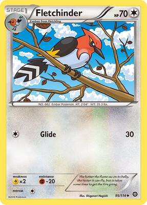 Fletchinder card from XY - Steam Siege
