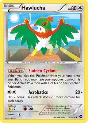 Hawlucha card from XY - Steam Siege