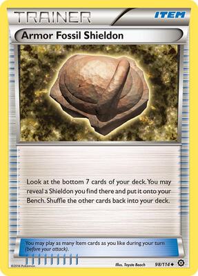 Armor Fossil Shieldon card from XY - Steam Siege