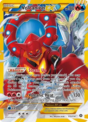Volcanion EX (Secret) card from XY - Steam Siege