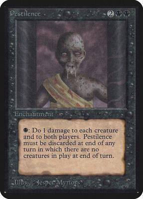 Pestilence card from Alpha Edition