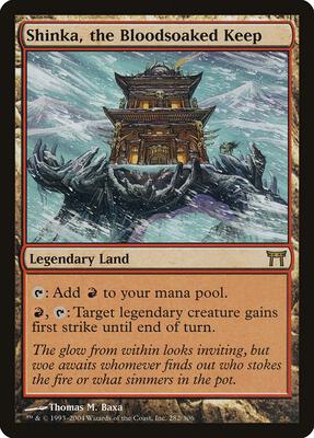 Shinka, the Bloodsoaked Keep card from Champions of Kamigawa
