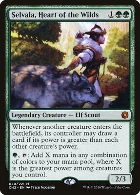 Selvala, Heart of the Wilds card from Conspiracy: Take the Crown