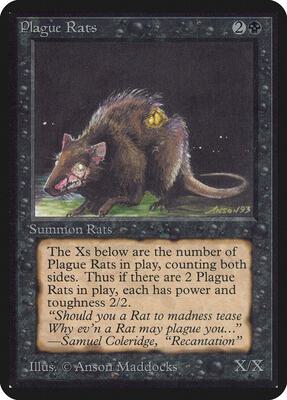 Plague Rats card from Alpha Edition