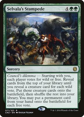 Selvala's Stampede card from Conspiracy: Take the Crown