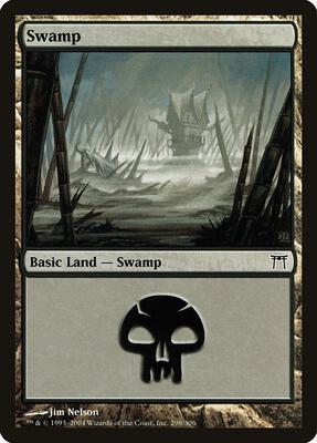 Swamp (298) card from Champions of Kamigawa