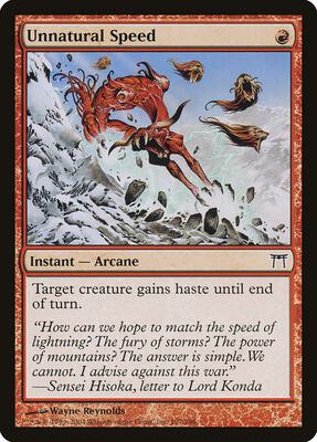 Unnatural Speed card from Champions of Kamigawa
