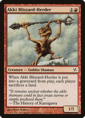 Akki Blizzard-Herder card from Betrayers of Kamigawa