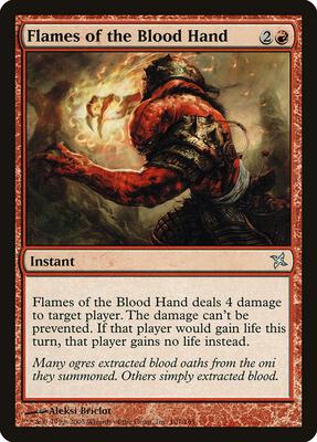 Flames of the Blood Hand card from Betrayers of Kamigawa