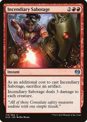 Incendiary Sabotage card from Kaladesh