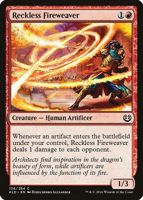 Reckless Fireweaver card from Kaladesh