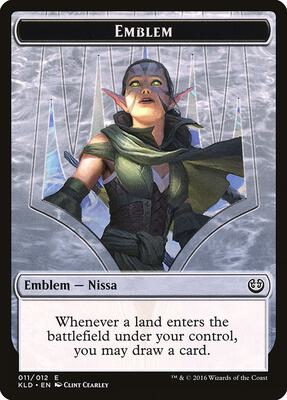 Emblem - Nissa, Vital Force card from Kaladesh