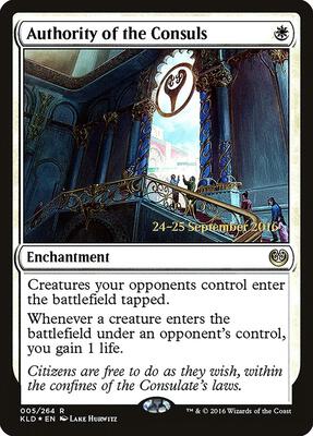 Authority of the Consuls (KLD) card from Prerelease Cards