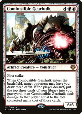 Combustible Gearhulk card from Prerelease Cards