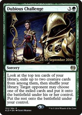 Dubious Challenge card from Prerelease Cards
