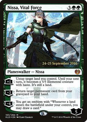 Nissa, Vital Force card from Prerelease Cards
