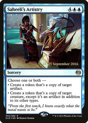 Saheeli's Artistry card from Prerelease Cards