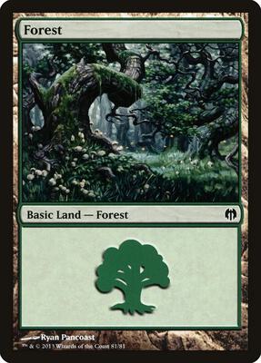 Forest (81) card from Duel Decks: Heroes vs. Monsters