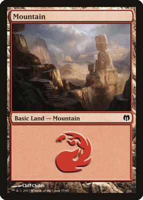 Mountain (35) card from Duel Decks: Heroes vs. Monsters