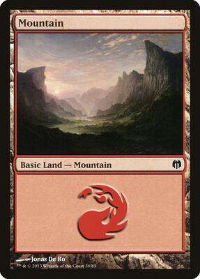 Mountain (36) card from Duel Decks: Heroes vs. Monsters