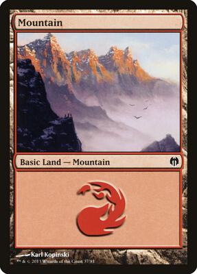 Mountain (37) card from Duel Decks: Heroes vs. Monsters
