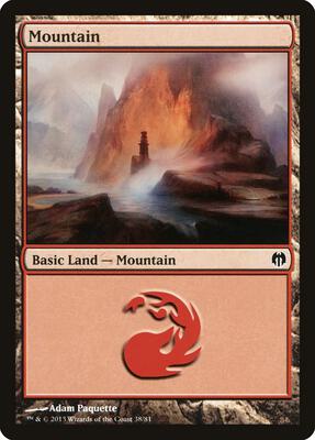 Mountain (38) card from Duel Decks: Heroes vs. Monsters
