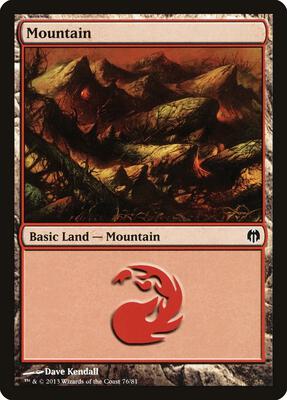 Mountain (76) card from Duel Decks: Heroes vs. Monsters