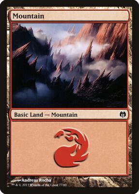 Mountain (77) card from Duel Decks: Heroes vs. Monsters