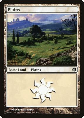Plains (41) card from Duel Decks: Heroes vs. Monsters