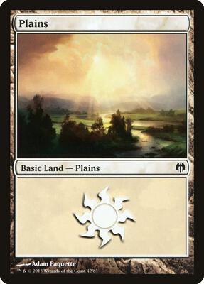 Plains (42) card from Duel Decks: Heroes vs. Monsters