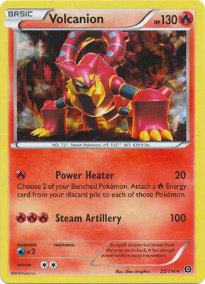 Volcanion - 25/114 (Cracked Ice Holo) card from Deck Exclusives