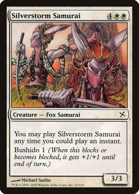 Silverstorm Samurai card from Betrayers of Kamigawa