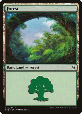 Forest (350) card from Commander 2016