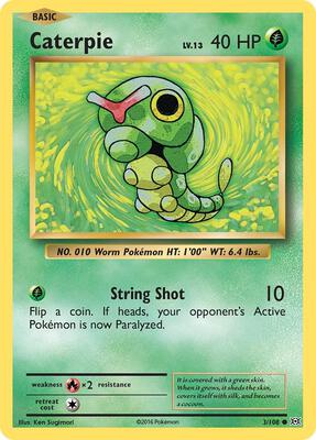Caterpie card from XY - Evolutions