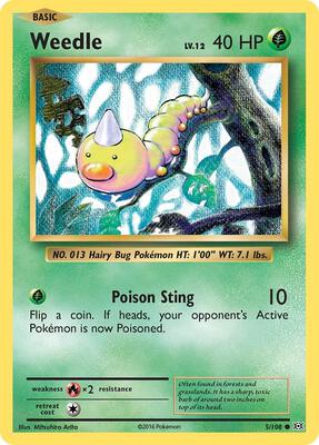 Weedle card from XY - Evolutions
