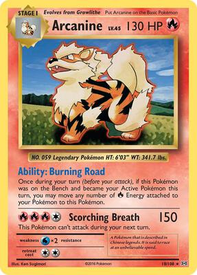 Arcanine card from XY - Evolutions